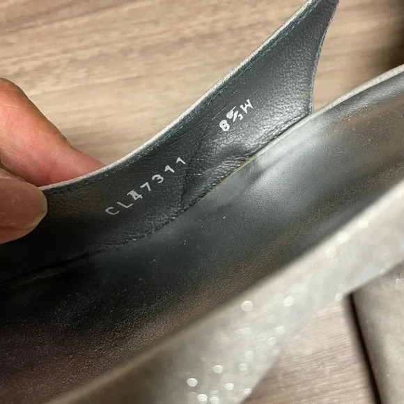 Stuart Weitzman Sling back heels metallic silver 8.5 - Picture 5 of 7